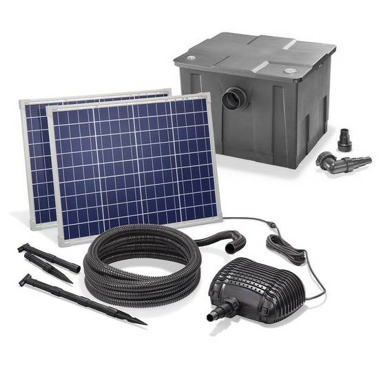 Kit pompe solaire bassin avec filtre premium 3400l-100w