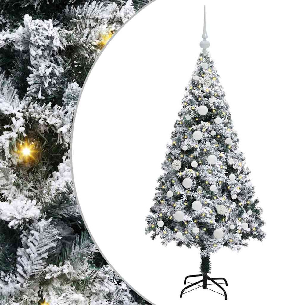 Sapin de noël artificiel blanc 150 cm pvc, acier et plastique