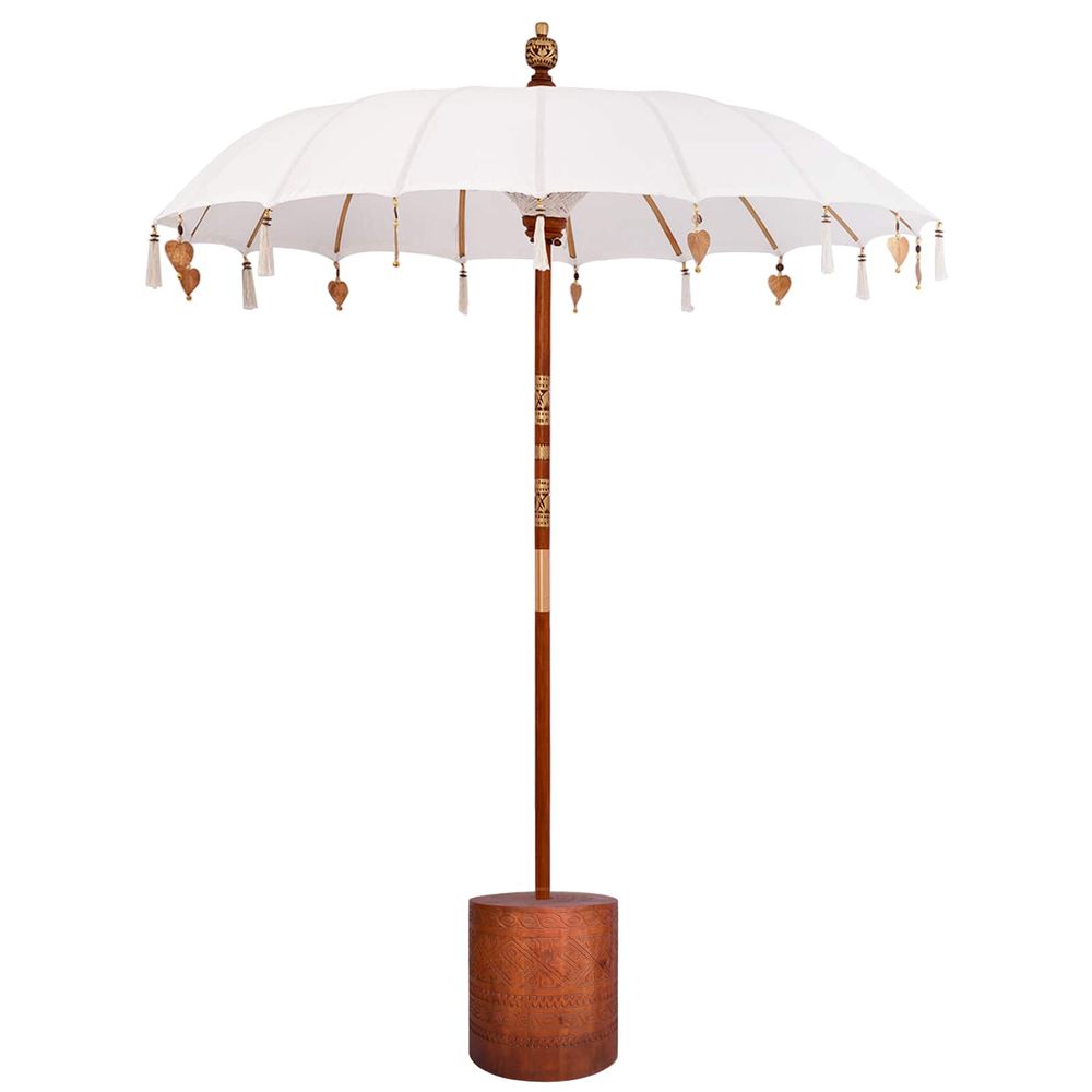Parasol balinais avec base rond 190 x 190 x 295 cm