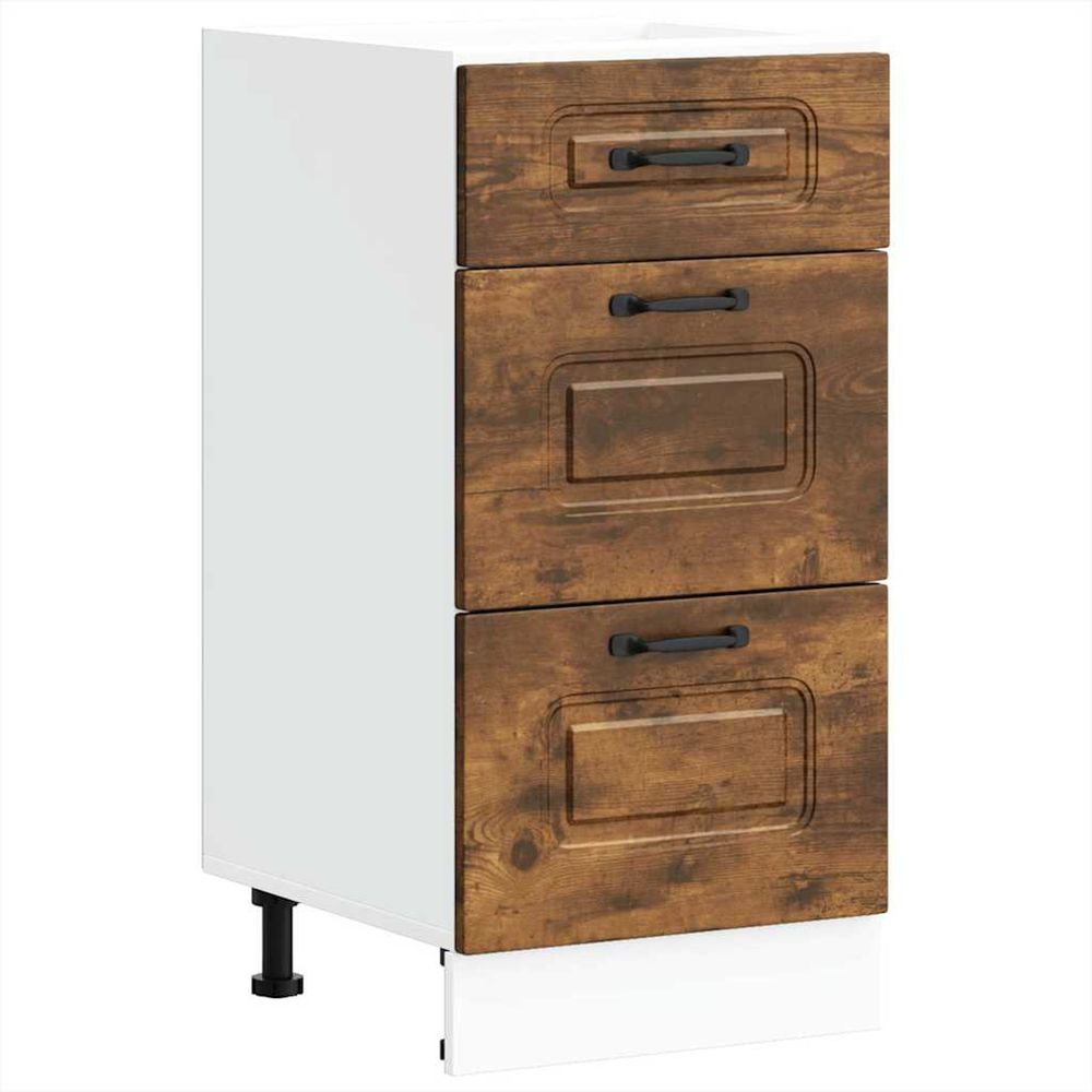 Armoire de cuisine kalmar chêne fumé bois d'ingénierie