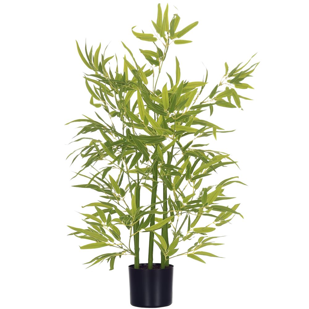 Plante bambou artificiel plastique intérieur décoration sans entretien 90cm vert