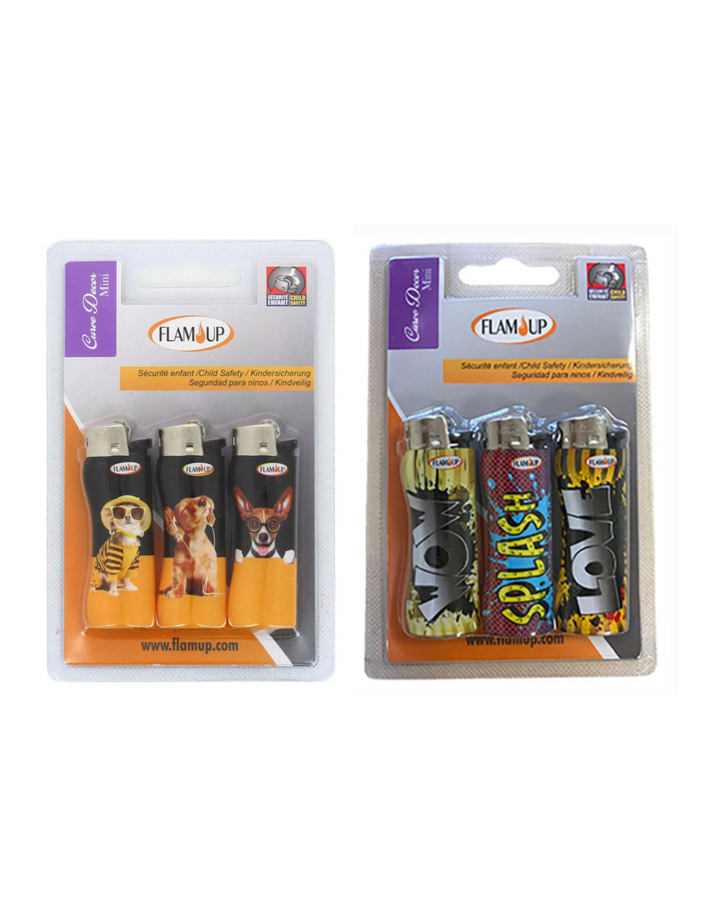 Briquets mini x3 a pierre curve - flam up