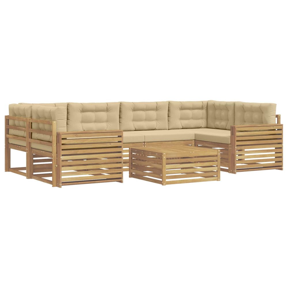 Ensemble de canapés d'extérieur 7 pc blanc et beige