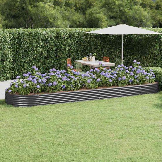 Carré potager acier galvanisé format géant 523x140x36cm anthracite