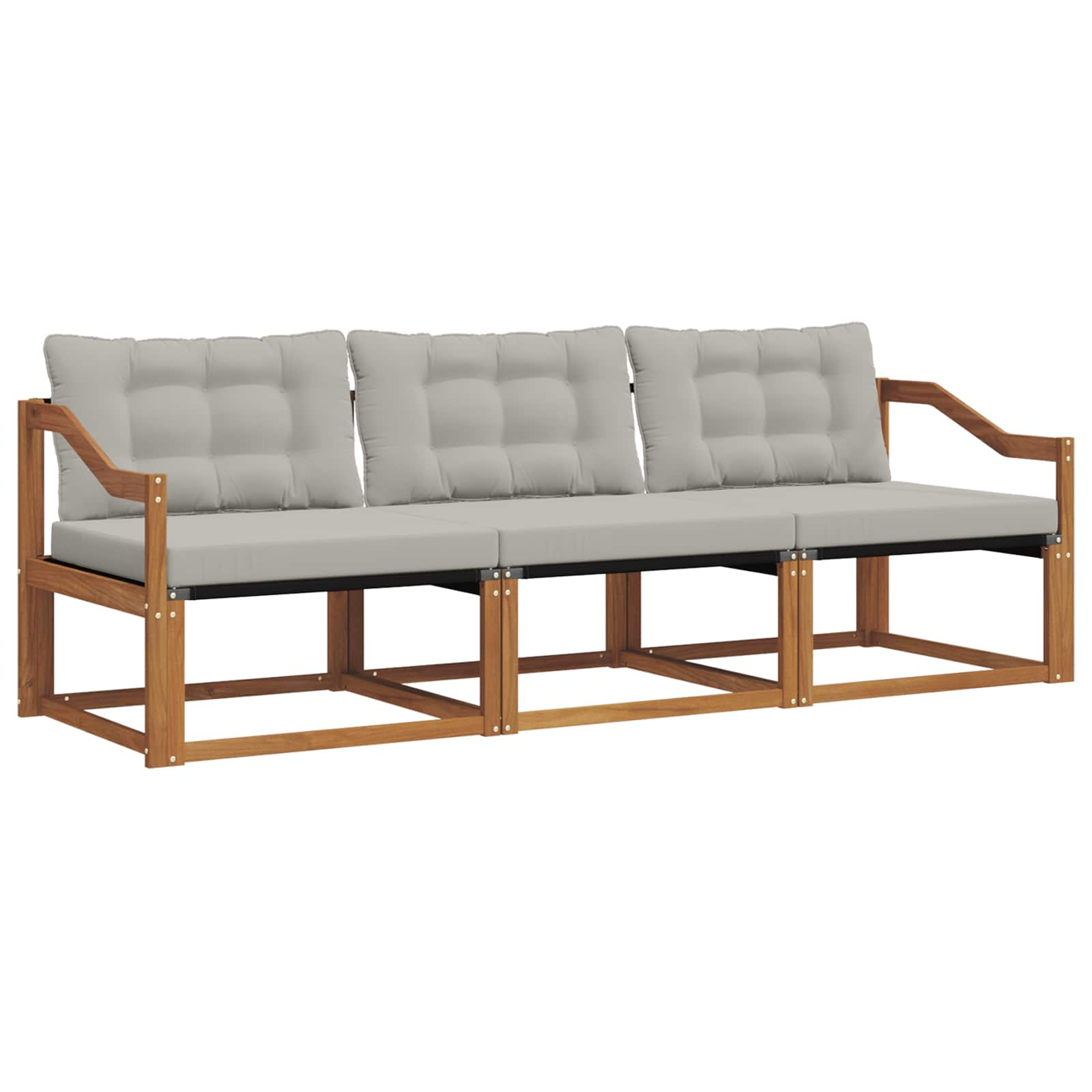 Ensemble de canapés d'extérieur 3 pcs gris naturel et clair