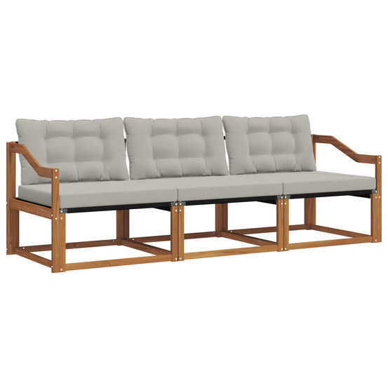 Ensemble de canapés d'extérieur 3 pcs gris naturel et clair