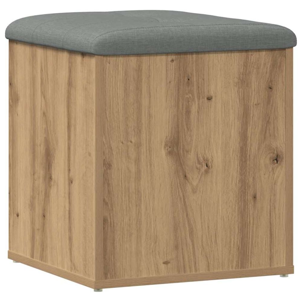 Banc de rangement chêne artisanal 42x42x45 cm bois d'ingénierie
