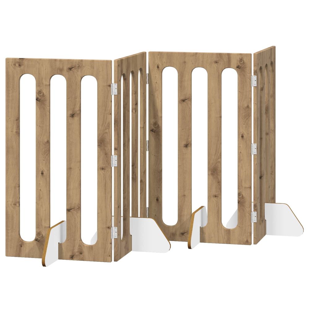 Clôture pliable pour animaux 4 pc chêne artisanal