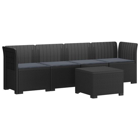 Canapé de jardin 4 places avec coussins look rotin pp