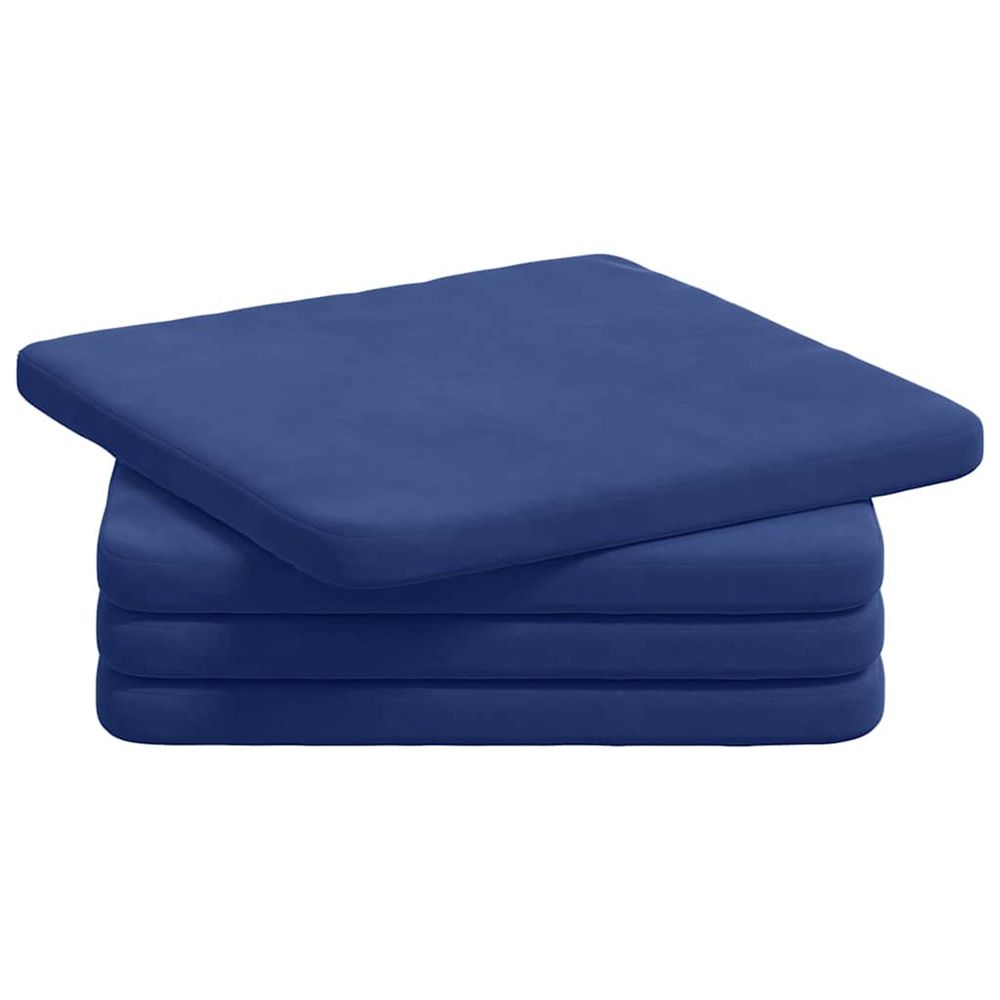 Coussins de siège 4 pc velours bleu police 40 x 40 x 3 cm