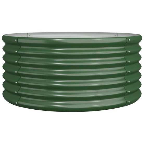 Jardinière bac lit surélevé plantes fleurs terrasse jardin de jardin acier enduit de poudre 80 x 80 x 36 cm vert