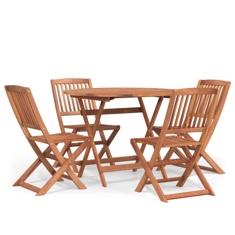 Ensemble à manger de jardin 5 pcs bois d'acacia solide