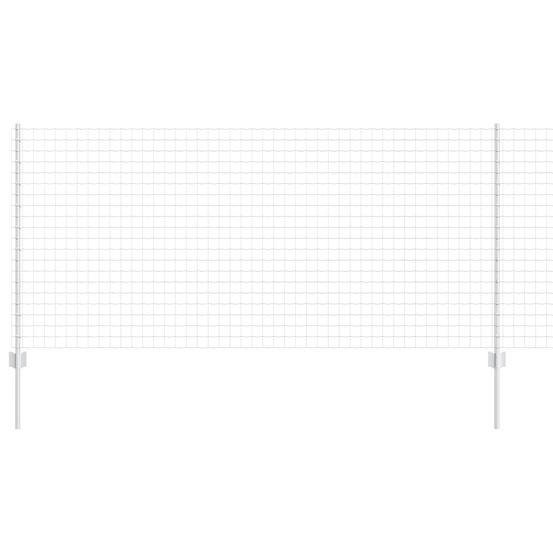 Clôture avec poteau argenté 1 x 10 m acier