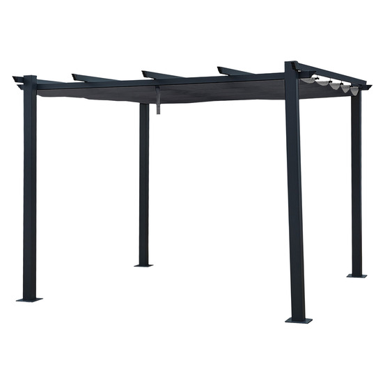 Pergola autoportante 3 × 3m cassis grise - structure aluminium