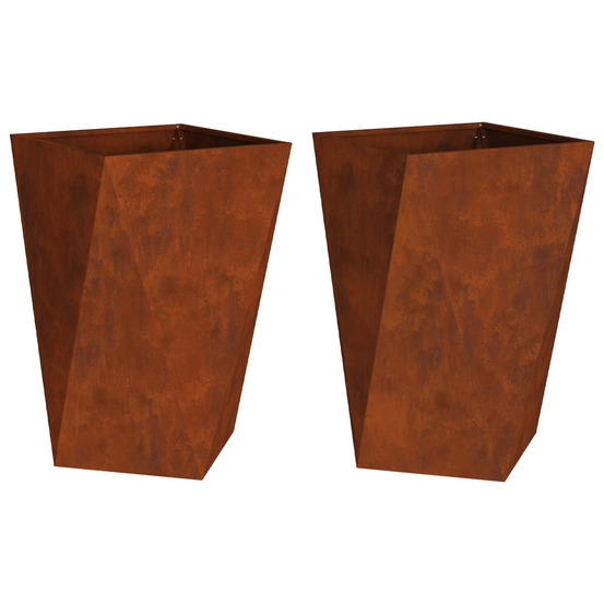Jardinière d'extérieur 2 pcs rouillé 50 x 50 x 75 cm