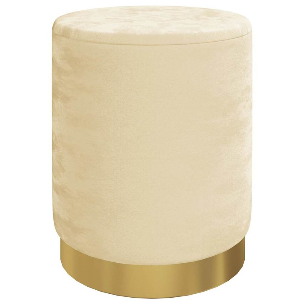Tabouret de rangement rond abricot velours 31 x 37 cm