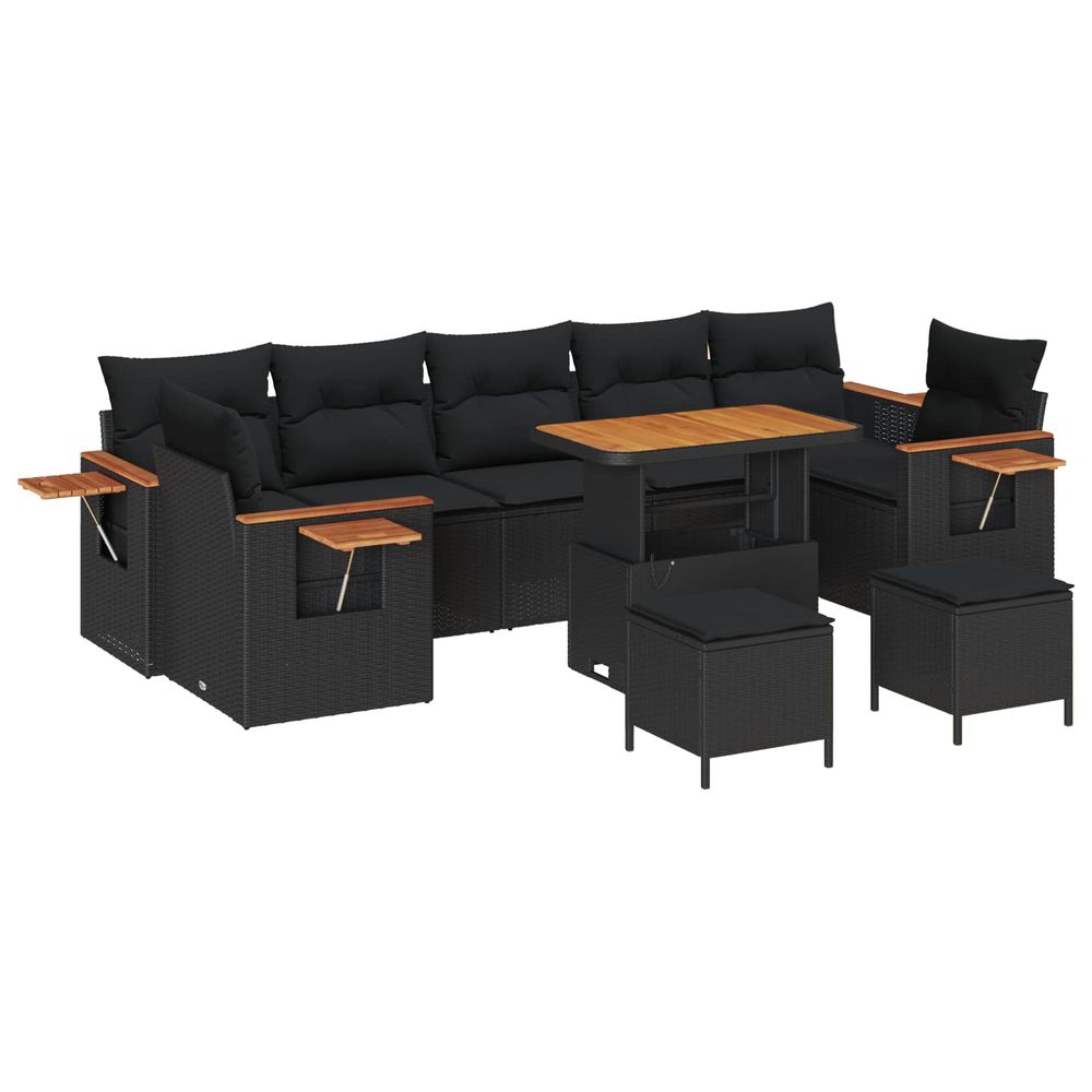 Ensemble de canapé de jardin 13 pc 9-nombre de places noir