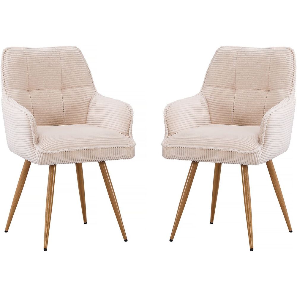 Lot de 2 chaises en velours côtelé 