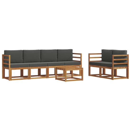 Ensemble de canapés d'extérieur 7 pcs naturel et anthracite