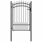 Portail de clôture avec pointes acier 100x150 cm noir