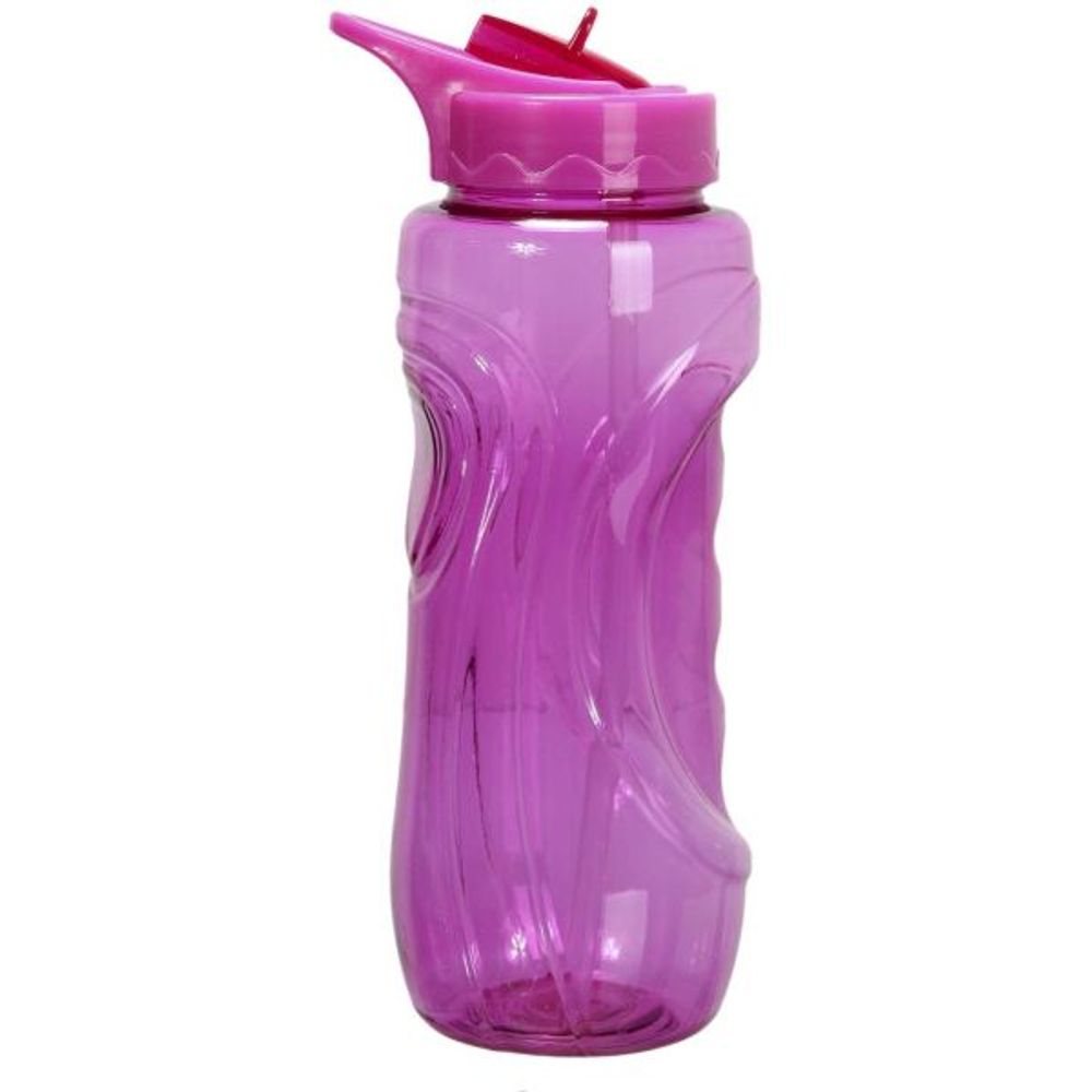 Gourde de sport bouchon avec paille 900 ml (lot de 2) fuschia