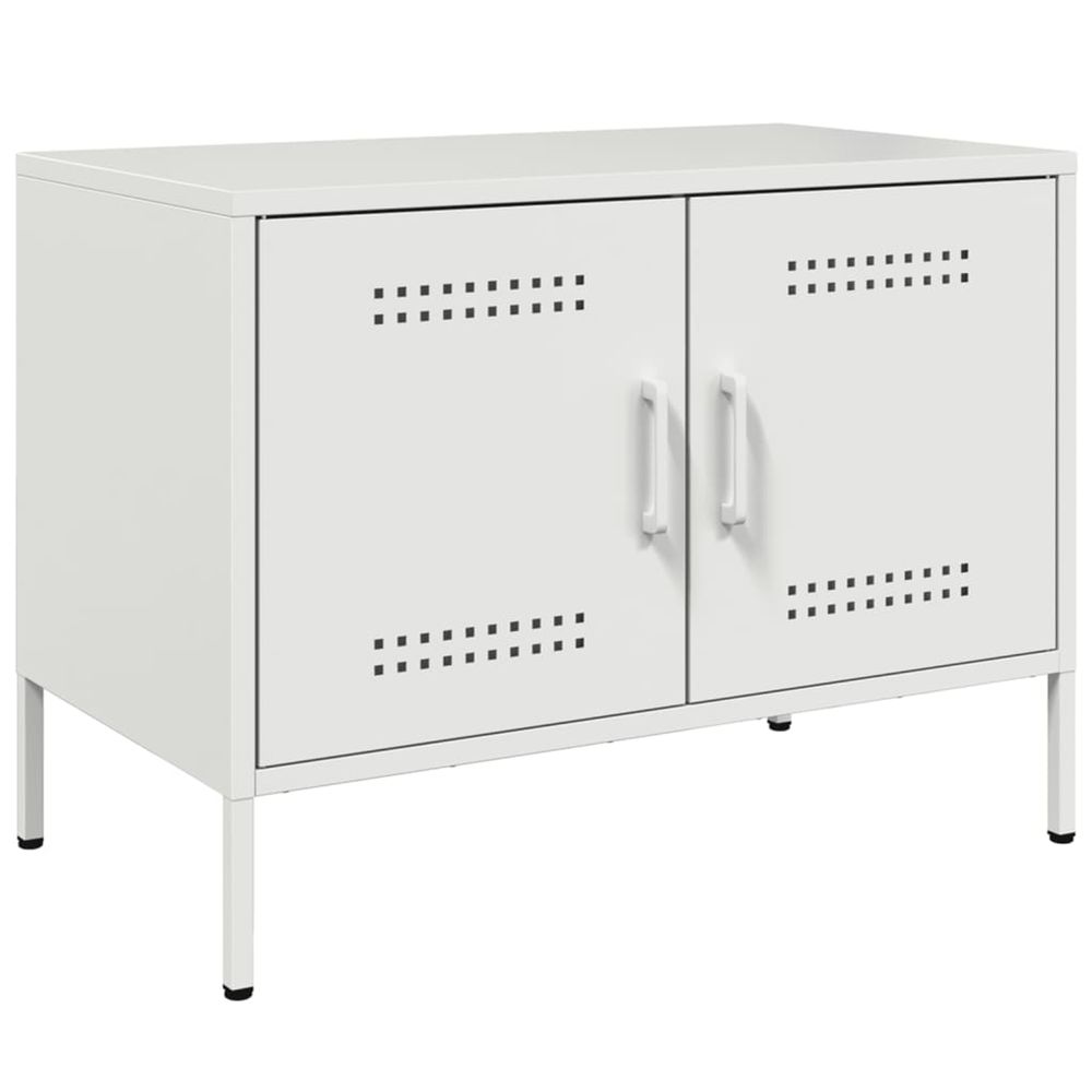 Meuble tv blanc 68x39x50,5 cm acier