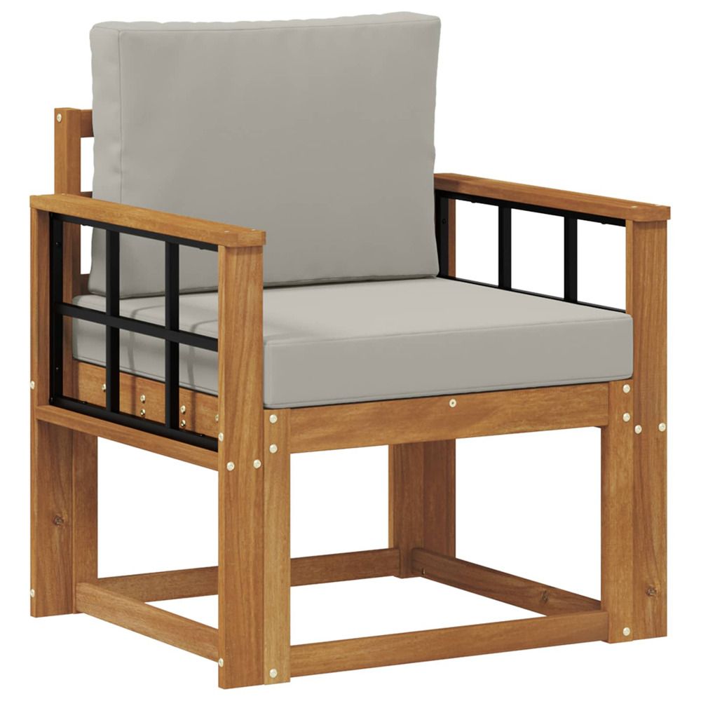 Canapé d’extérieur bois d'acacia massif et polyester