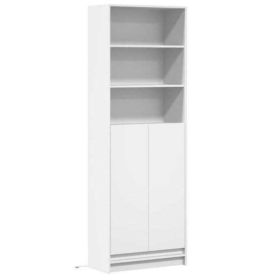 Buffet bahut commode armoire meuble de rangement organisateur cuisine salle de séjour salon haut avec led 69 x 32,5 x 200 cm