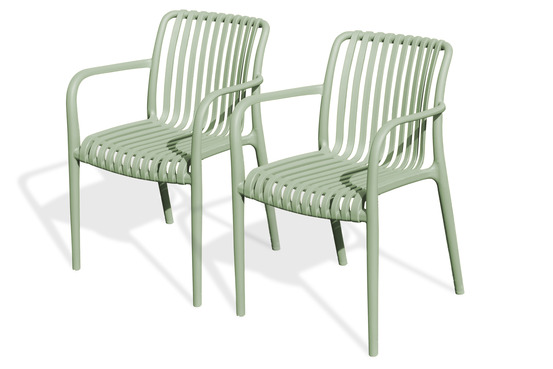 Lot de 2 fauteuils tiago en polypropylène olive