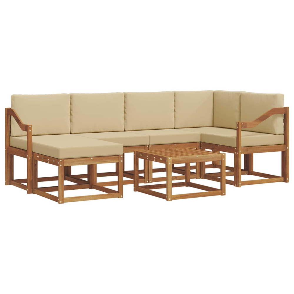 Ensemble de canapés d'extérieur 7 pcs naturel et beige