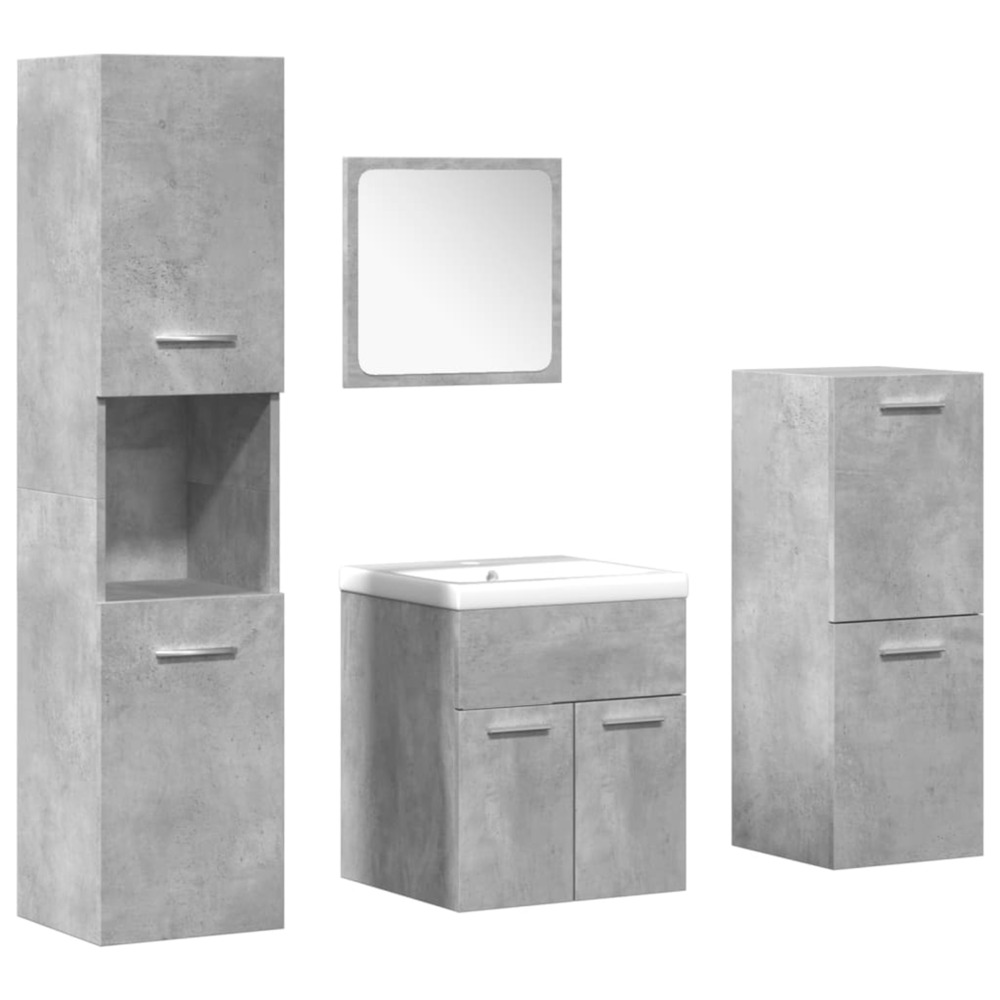 Ensemble de meubles de salle de bain 5 pcs gris béton