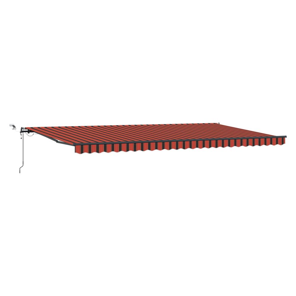 Auvent rétractable orange et marron 600 × 300 cm polyester