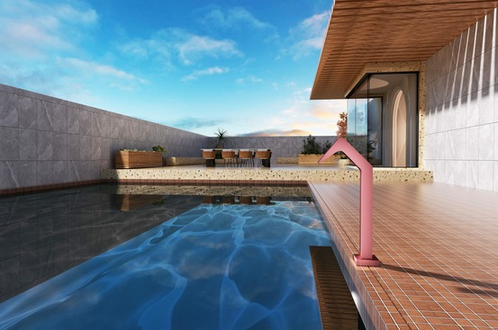 Cascata de piscine en acier inoxydable 316l rose design elegant et durable