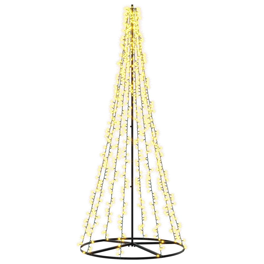 Arbre de noël led 235 cm 1000 led blanc chaud acier noir