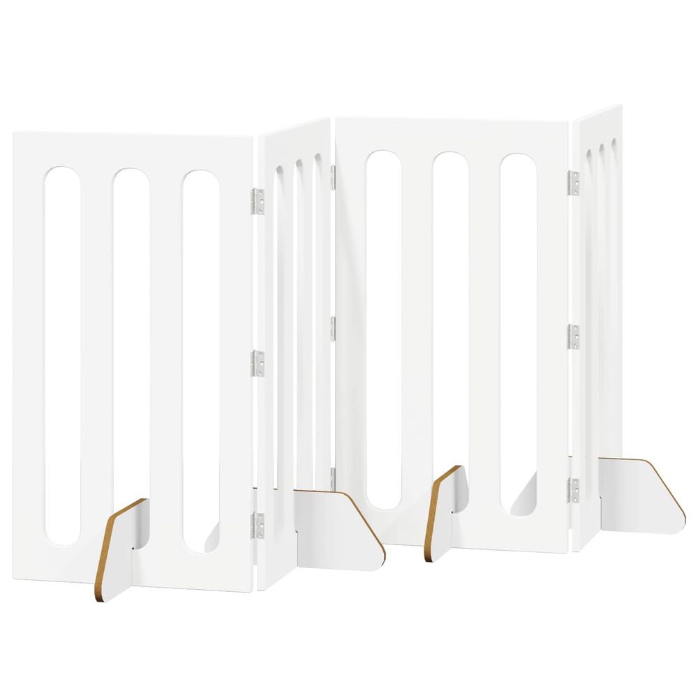 Clôture pliable pour animaux 4 pc blanc 201 x 38 x 90 cm