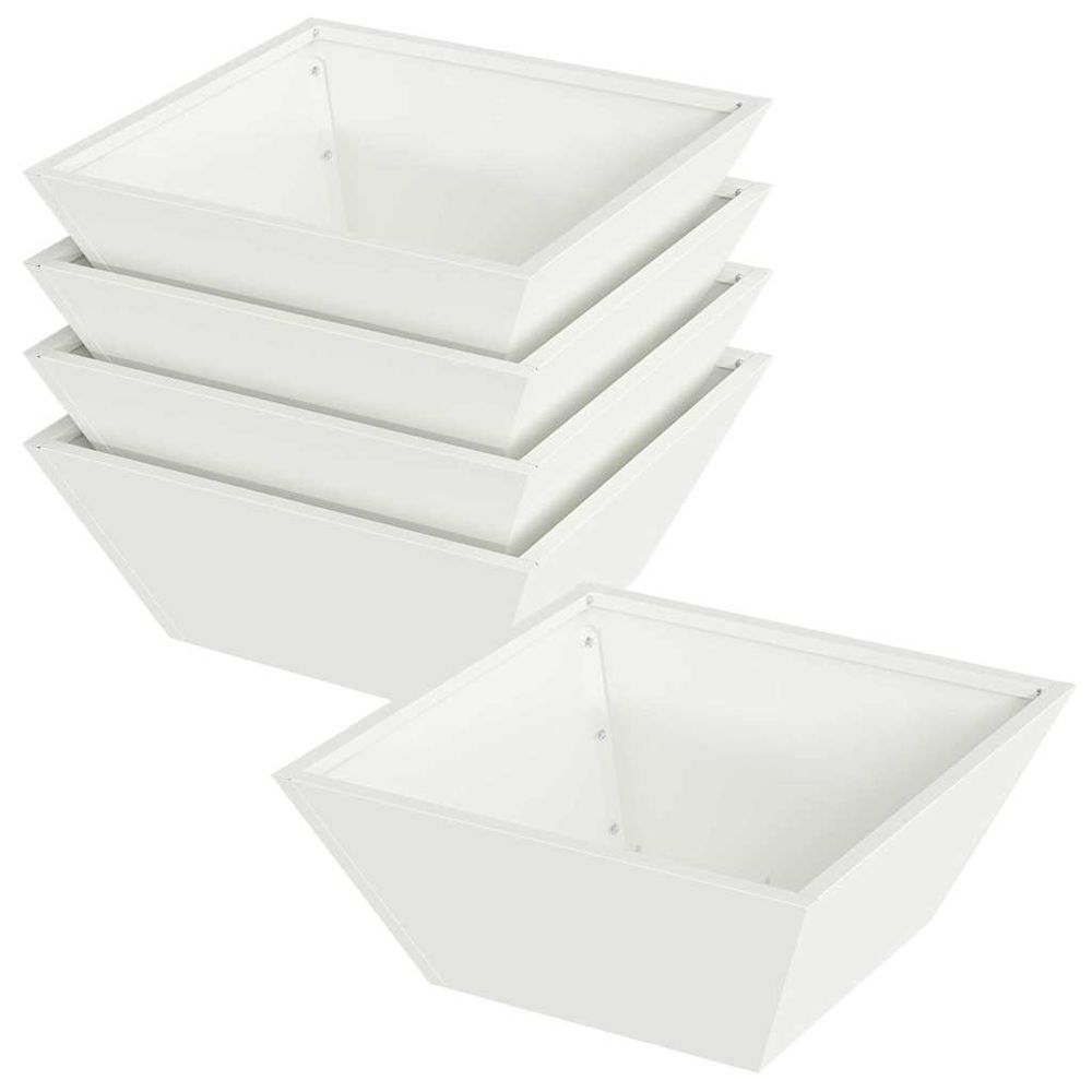 Cache-pot de jardin 5 pc blanc 40 x 40 x 15 cm