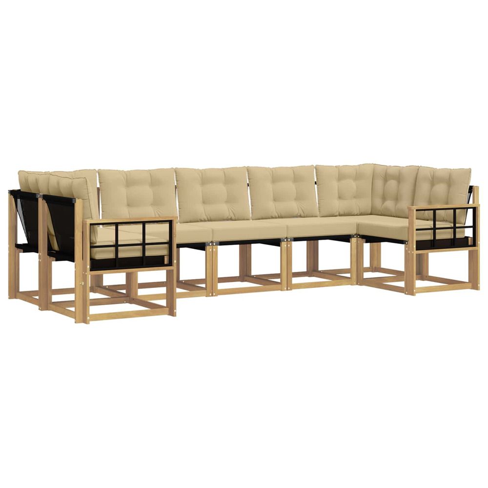 Ensemble de canapés d'extérieur 7 pc blanc et beige