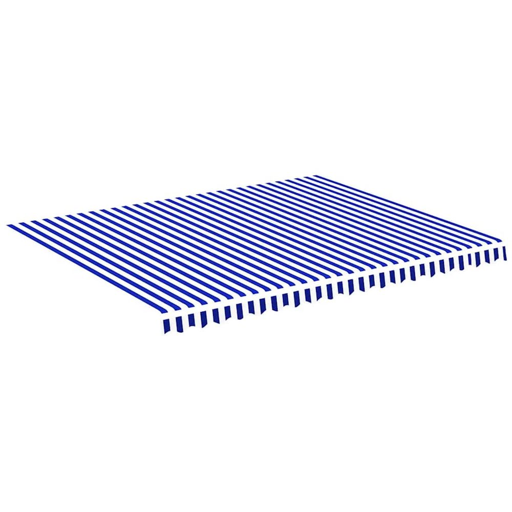 Tissu de remplacement pour auvent bleu et blanc 450x350 cm polyester