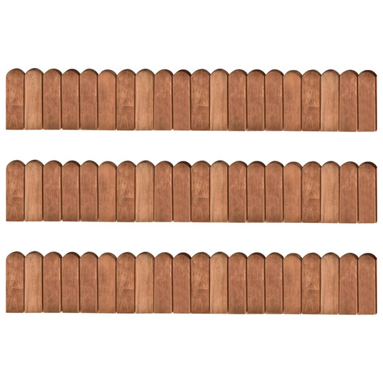 Rouleaux de bordure 3 pcs 120 cm bois de pin imprégné