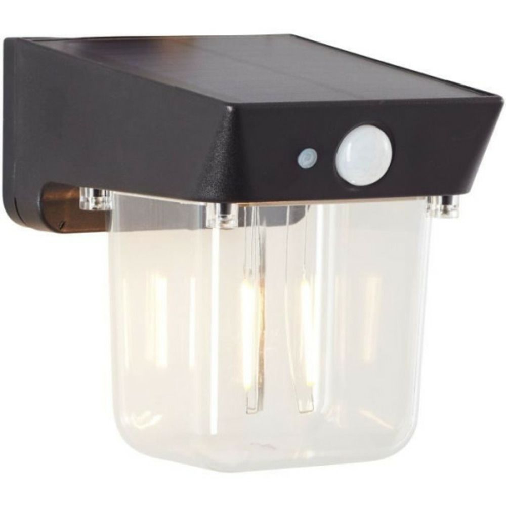 Applique extérieure - - parson - led et solaire - détecteur de mouvement - plastique - 3,7 w - noir