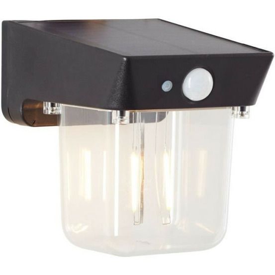 Applique extérieure - - parson - led et solaire - détecteur de mouvement - plastique - 3,7 w - noir