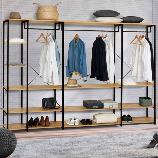 Dressing modulable xxl grande capacité l. 250 cm detroit design industriel