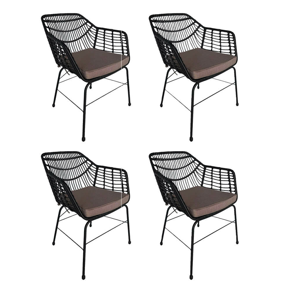 Home deluxe chaise de jardin avec coussin d'assise tara - 63 x 60 x 82 cm résistante aux intempéries | fauteuil de jardin, chaises