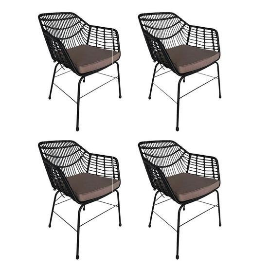Home deluxe chaise de jardin avec coussin d'assise tara - 63 x 60 x 82 cm résistante aux intempéries | fauteuil de jardin, chaises