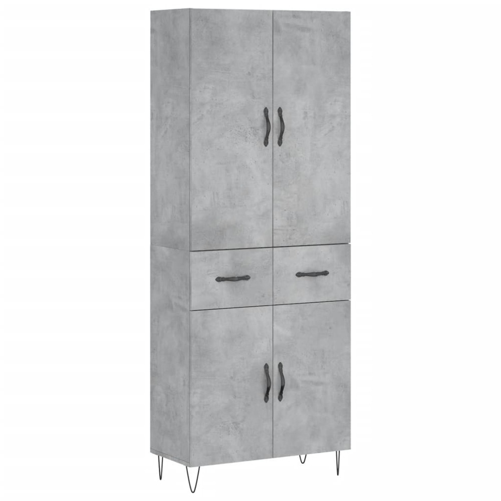 Buffet bahut commode armoire meuble de rangement organisateur cuisine salle de séjour salon haut 69,5 x 34 x 180 cm bois d'in