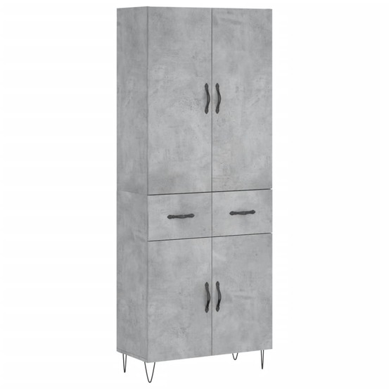Buffet bahut commode armoire meuble de rangement organisateur cuisine salle de séjour salon haut 69,5 x 34 x 180 cm bois d'in