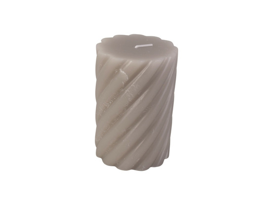 Bougie tourbillon pillar swirl - gris chaud - ø 7 x 10 cm
