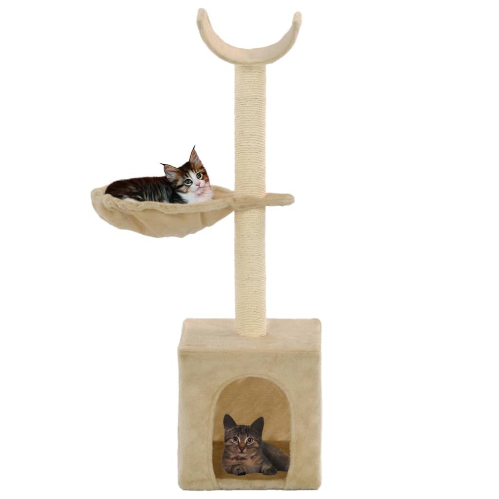 Arbre à chat avec griffoirs en sisal 105 cm beige