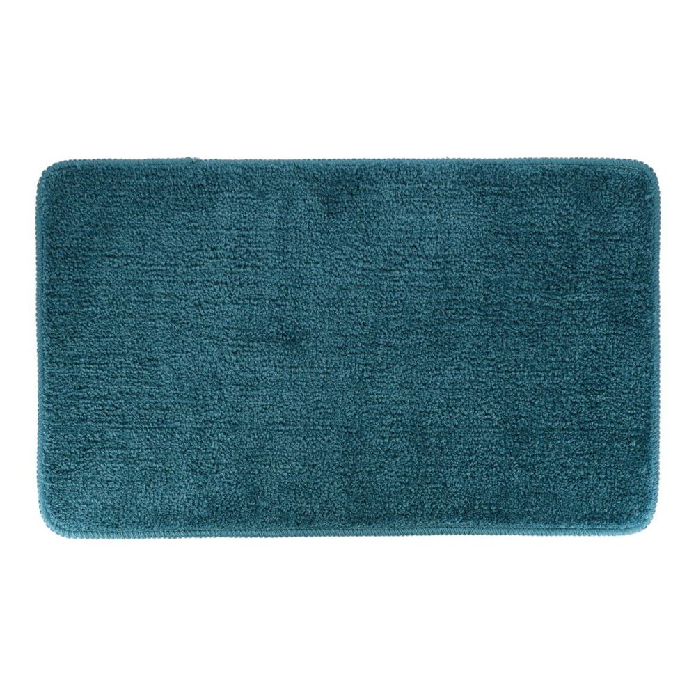 Tapis microfibre doux dessous latex 45x75 cm - bleu canard