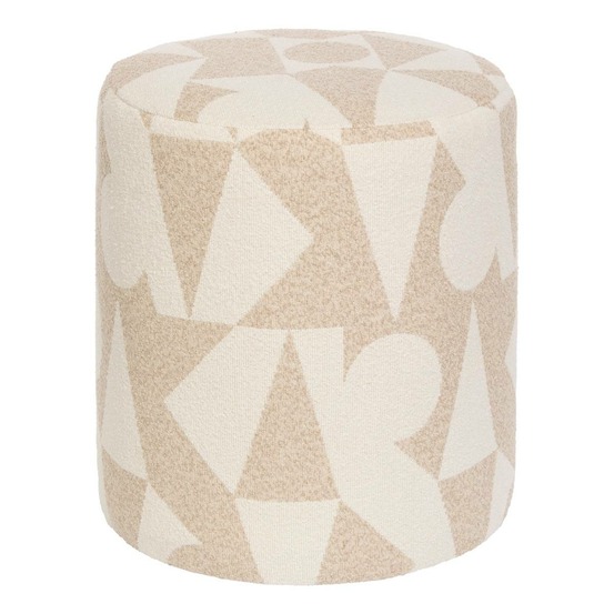Pouf rond delor beige 36x40 cm